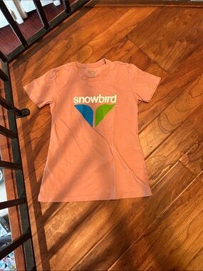 Snowbird 100% Cotton Pink Logo T-Shirt Size Small